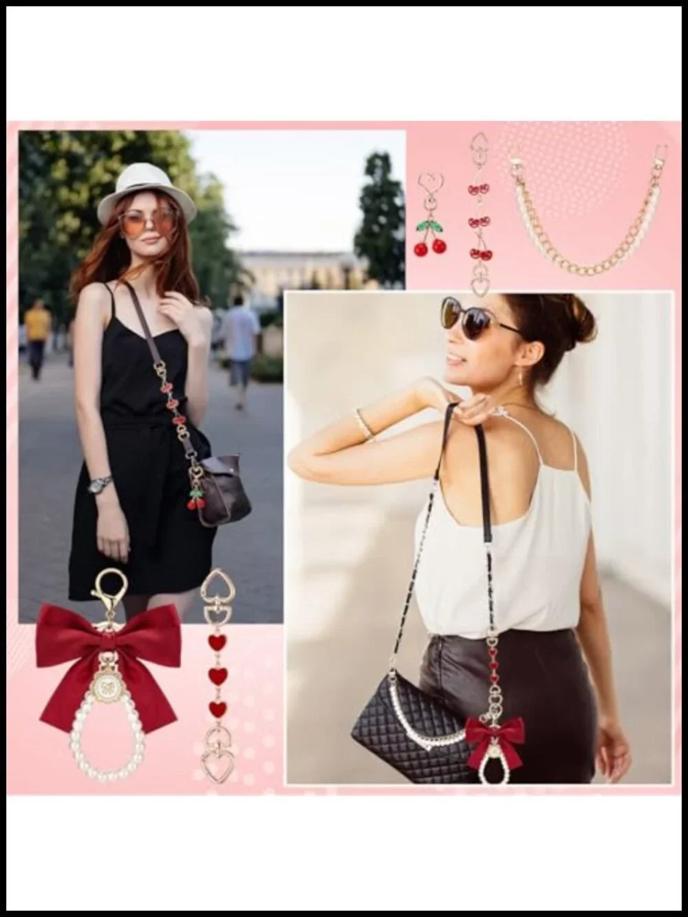 9 Pcs Bag Extender Chain Set Purse Keychain Charms Handbag Accessories
